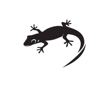 Kertenkele Bukalemun Gecko Siluet siyah vektör 10