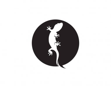 Kertenkele Bukalemun Gecko Siluet siyah vektör 10