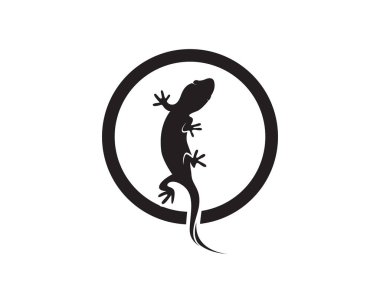 Kertenkele Bukalemun Gecko Siluet siyah vektör 10