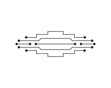 Circuit illüstrasyon tasarım vektör logo teknolojisi
