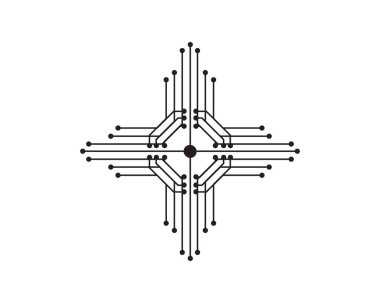 Circuit illüstrasyon tasarım vektör logo teknolojisi