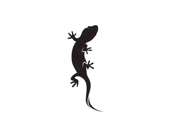 Ящірка Chameleon Gecko Silhouette black vector 10 — стоковий вектор