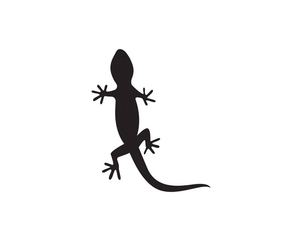 Lagarto Camaleão Gecko Silhouette vetor preto 10 — Vetor de Stock