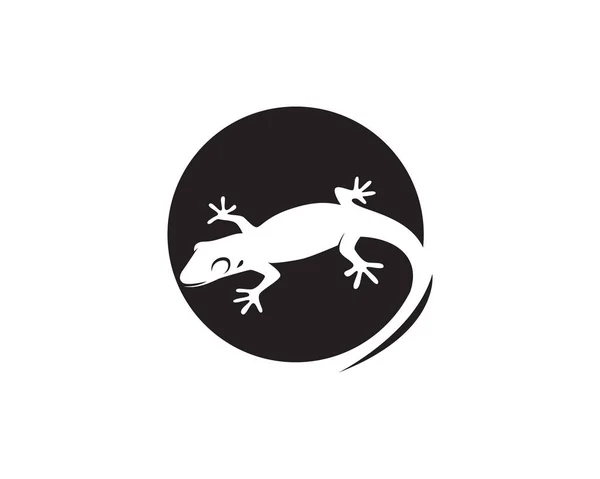 Lagarto Camaleão Gecko Silhouette vetor preto 10 — Vetor de Stock