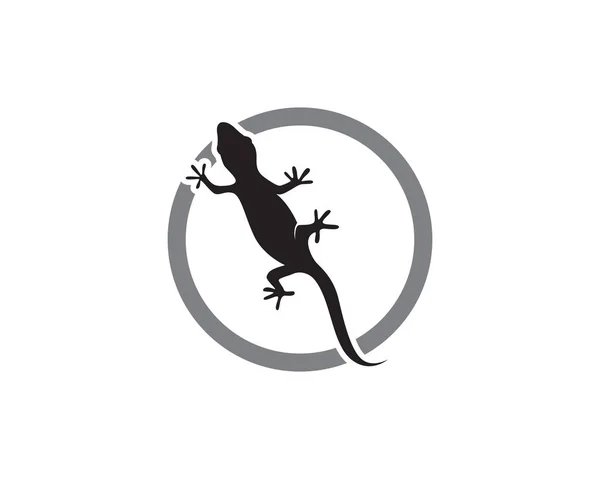 Ящірка Chameleon Gecko Silhouette black vector 10 — стоковий вектор