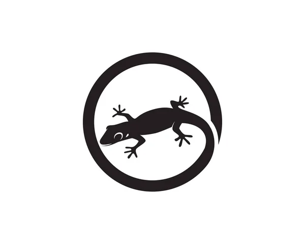 Lagarto Camaleão Gecko Silhouette vetor preto 10 — Vetor de Stock