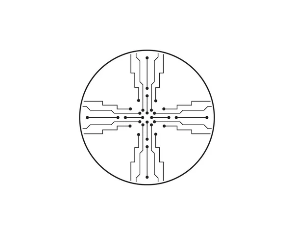 Circuit illüstrasyon tasarım vektör logo teknolojisi — Stok Vektör