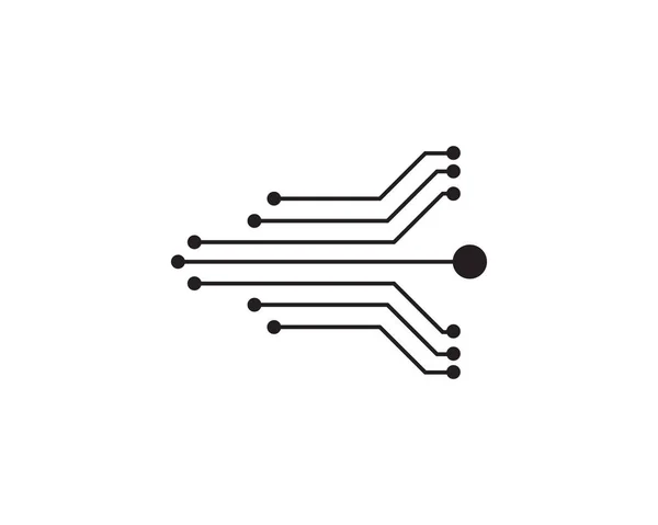 Circuit illustratie ontwerp vector symbool logo technologie — Stockvector