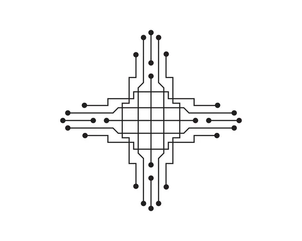 Circuit illüstrasyon tasarım vektör logo teknolojisi — Stok Vektör