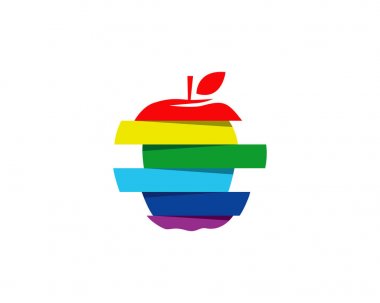 Apple logosu ve sembolleri vektör çizim simgeler app..