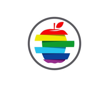 Apple logosu ve sembolleri vektör çizim simgeler app..