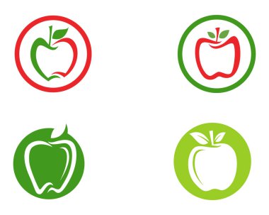 Apple logosu ve sembolleri vektör çizim simgeler app..