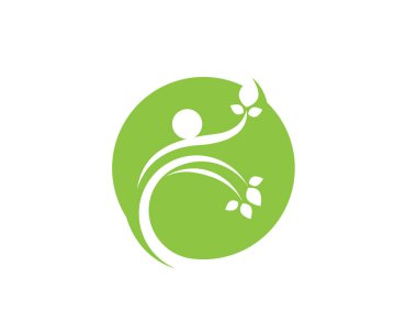 Yeşil yaprak ekolojisi doğa element vektör simgesi..