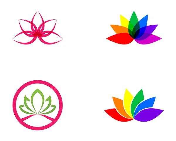 Lotus Flower Sign for Wellness, Spa and Yoga. Vector Illustratio — Stock Vector