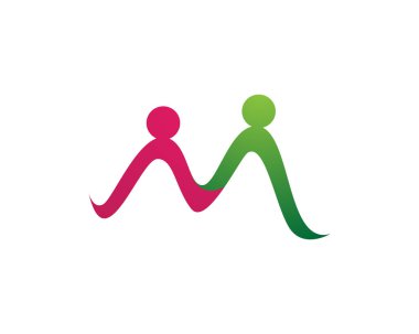 M Harfi Logo İş Şablonu Vektör simgesi