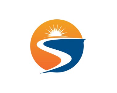 Nehir Logo şablonu vektör simge illüstrasyon app,