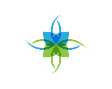 Yeşil yaprak ekolojisi doğa element vektör simgesi..