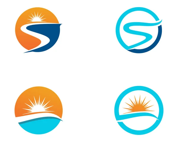 Fluss Logo Vorlage Vektor Symbol Illustration App, — Stockvektor