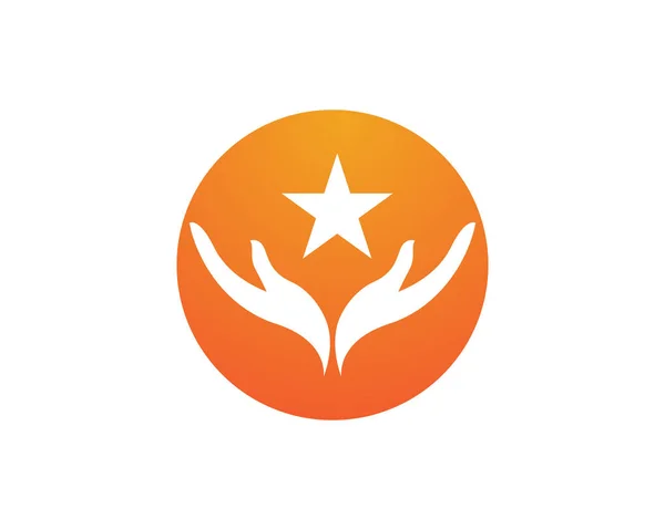 Ayuda de mano logotipo y símbolos plantilla iconos aplicación — Vector de stock