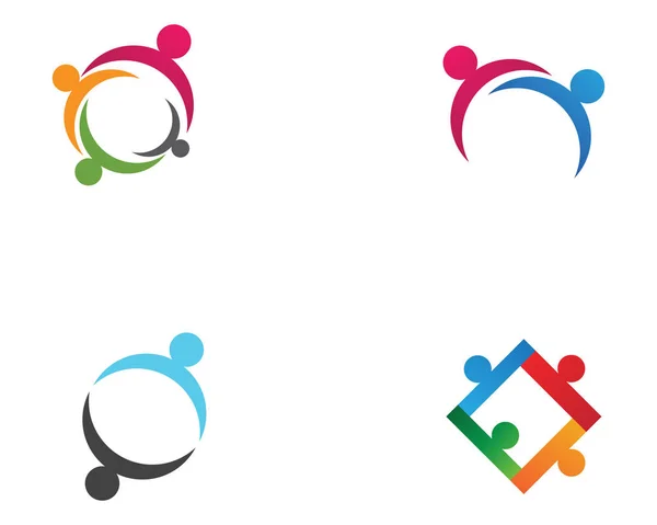 Modèle de logo et de symboles pour les soins communautaires,, — Image vectorielle