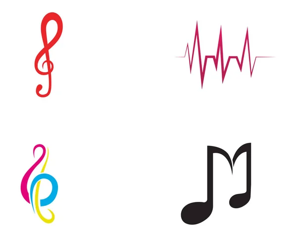 Símbolos Nota Musical Logotipo Iconos Plantilla — Archivo Imágenes Vectoriales
