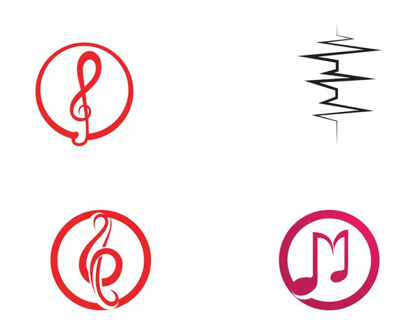 Símbolos Nota Musical Logotipo Iconos Plantilla — Archivo Imágenes Vectoriales