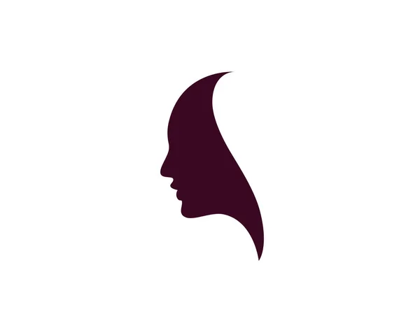 Mujer del pelo y el logotipo de la cara y símbolos ,, — Vector de stock