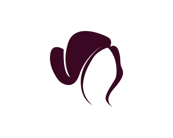 Mujer del pelo y el logotipo de la cara y símbolos ,, — Vector de stock