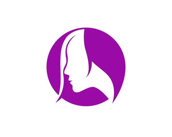 Mujer del pelo y el logotipo de la cara y símbolos ,, — Vector de stock