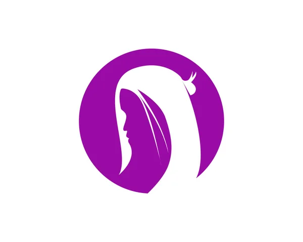 Mujer del pelo y el logotipo de la cara y símbolos ,, — Vector de stock