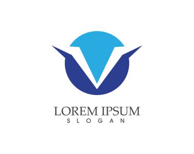 V harfler iş logo ve sembolleri şablonu