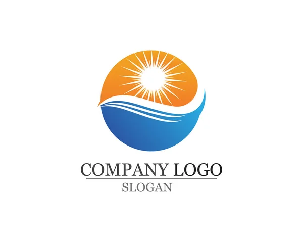 Ondes plage logo et symboles modèle icônes app — Image vectorielle
