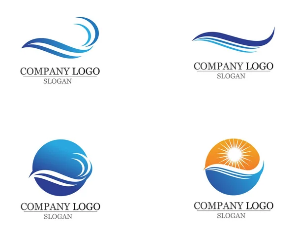 Olas playa logotipo y símbolos plantilla iconos aplicación — Archivo Imágenes Vectoriales