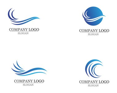 Dalgalar plaj logosu ve semboller simge uygulama vektörü