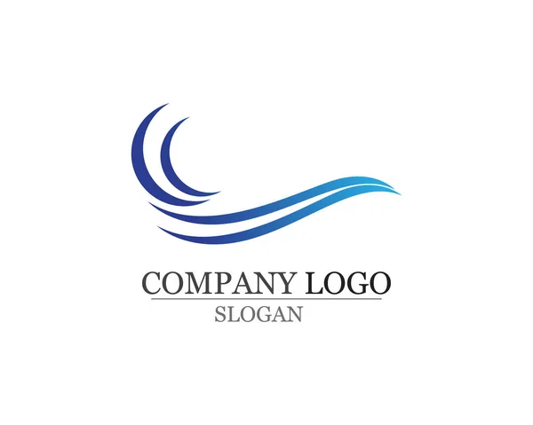 Vagues plage logo et symboles modèle icônes app vecteur — Image vectorielle