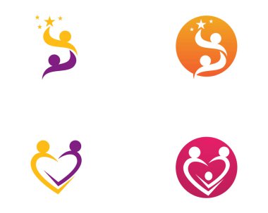 Evlat edinme bebek ve toplum bakım Logo şablonu vektör simge