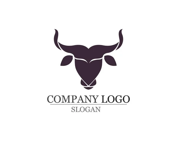 Logo rogów byków i ikony szablonów symboli — Wektor stockowy