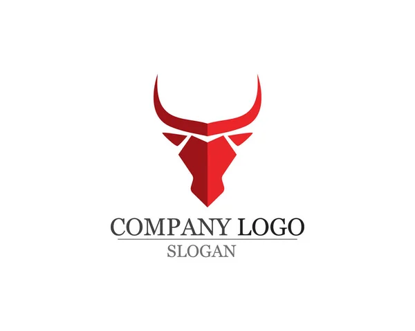 Bull hoorn logo en symbolen sjabloon pictogrammen — Stockvector