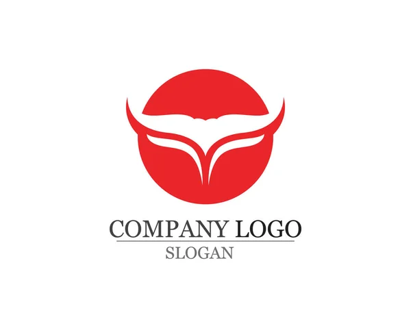 Touro chifre logotipo e símbolos modelo ícones — Vetor de Stock