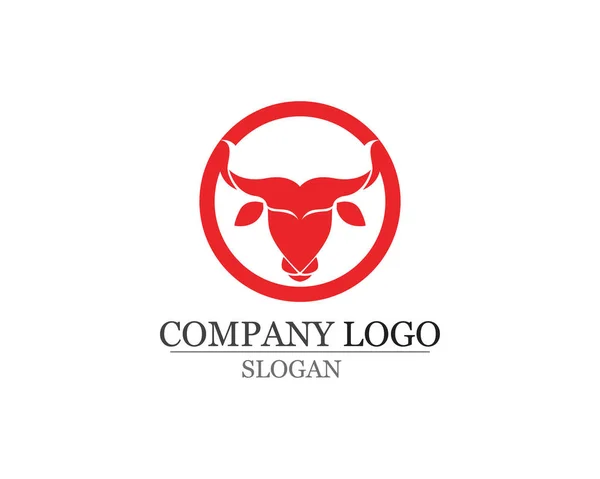 Touro chifre logotipo e símbolos modelo ícones — Vetor de Stock