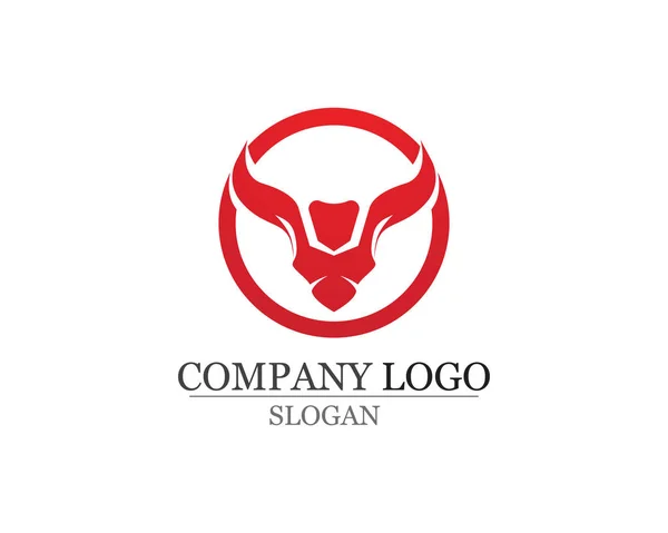 Bull horn logotyp och symboler mall ikoner — Stock vektor