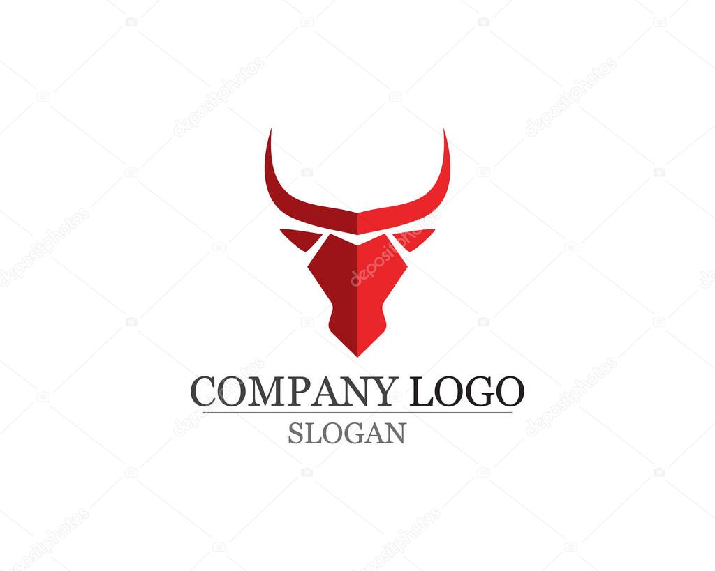 Bull horn logo and symbols template icons 
