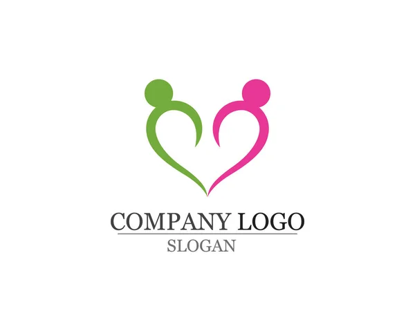Adopción y cuidado de la comunidad Logo plantilla vector iconos — Archivo Imágenes Vectoriales