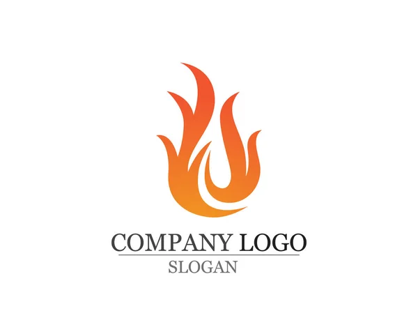 Fuego llama Logo Plantilla vector icono Gas de petróleo y energía — Vector de stock