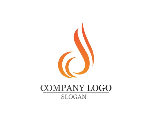 Fuego llama Logo Plantilla vector icono Gas de petróleo y energía — Vector de stock