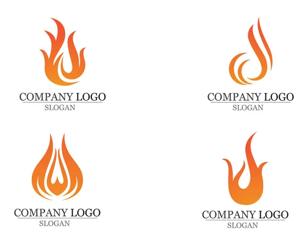 Ateş Alev Logo şablonu vektör simge petrol gaz ve enerji — Stok Vektör