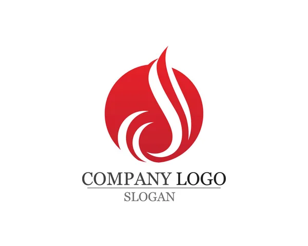 火災炎のロゴのテンプレート ベクトル アイコン石油ガスとエネルギー — ストックベクタ