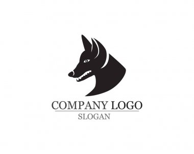 Köpek siluetleri vektör logo şablonu simgeler app