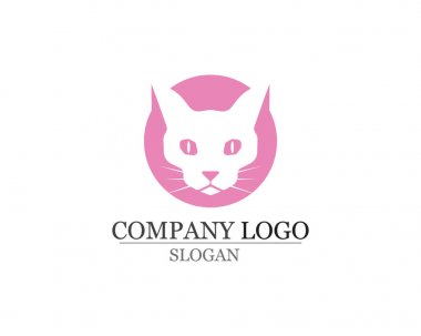 Kedi ve Köpek vektör logo şablonu