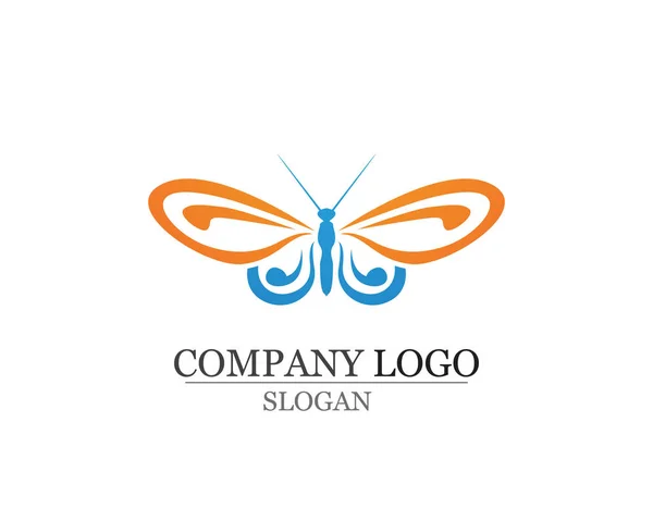 蝶概念シンプルでカラフルなアイコンです。ロゴ。ベクトル在住 — ストックベクタ